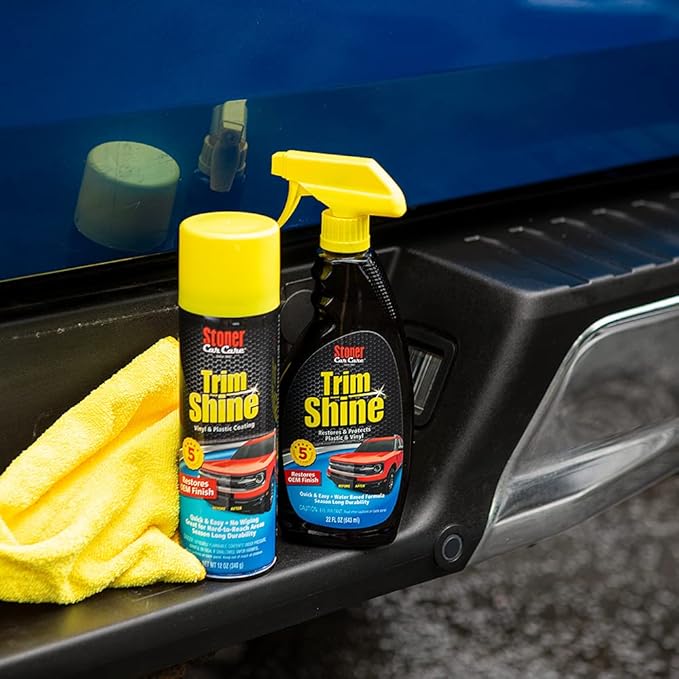 Stoner Car Care 91069 Trim Shine – Black Trim and Plastic Restorer for Cars – Vinyl and Plastic Trim Protectant Coating for Interior and Exterior Use – Water-Based Formula – 5 Gallons