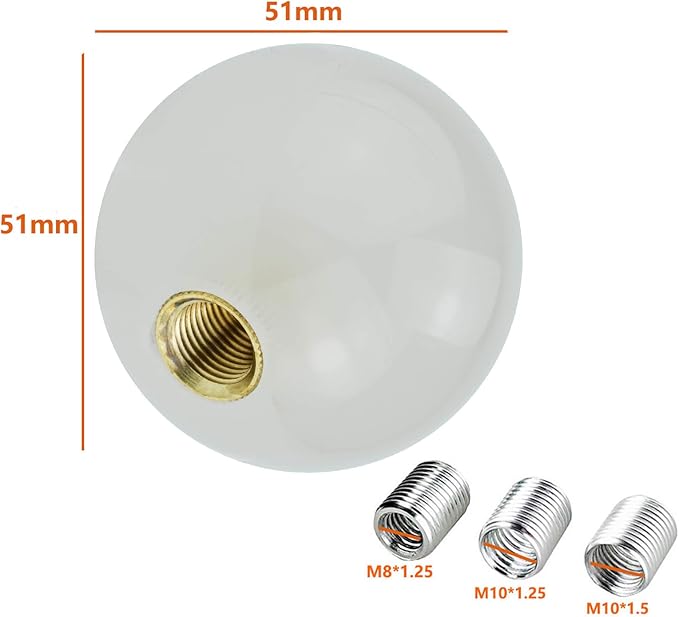 Lunsom Round Shift Knob, Ball Shape Gear Shifter Lever Head Shift Ball Car Stick Handle Fit Most Automatic Manual Transmission Vehicle (M8x1.25, Fluorescent Blue)