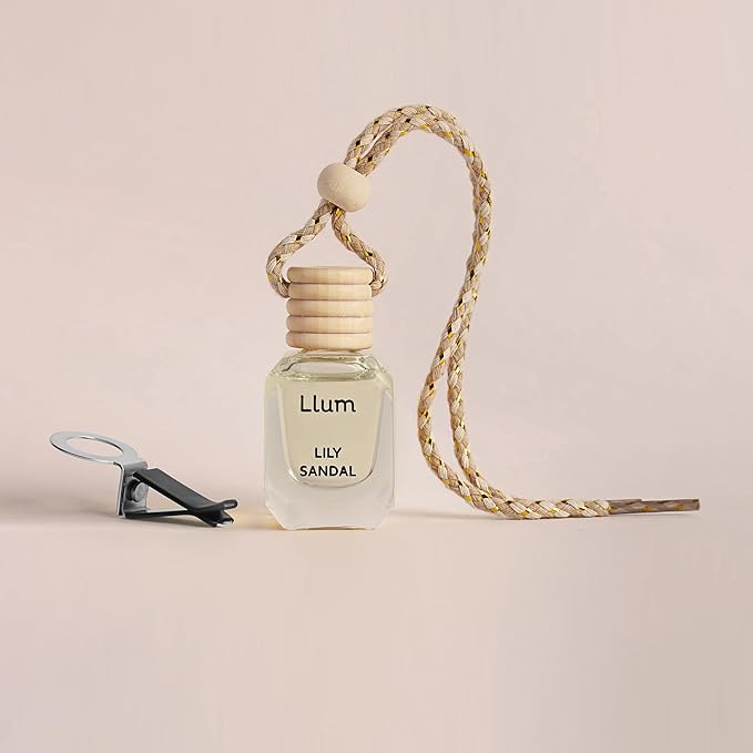 Lily Sandal Hanging Air Freshener for Car, Home | with AC Vent Clip |10ml, 0.34 fl.oz |Luxury, Organic, Toxin-Free, Alcohol-Free Perfume |Interior Accessory for fresh Aroma|Long Lasting Fragrance