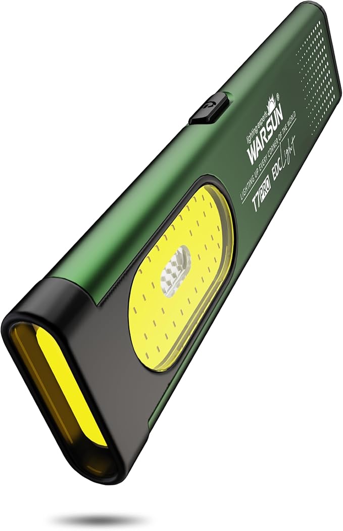 WARSUN Compact Multi-Mode Pocket LED Flashlight - 675LM, USB-C Rechargeable, IPX4, Dual Material, Red/Blue Strobe, for Everyday Carry & Travel