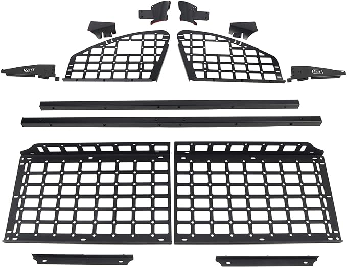 HIGH FLYING for Toyota Highlander 2020-2024 Car Accessories Modular Storage Molle Panel Shelf Luggage Carrier Trunk Organizer Aluminum Alloy A Set (Side Panel+ Shelf)