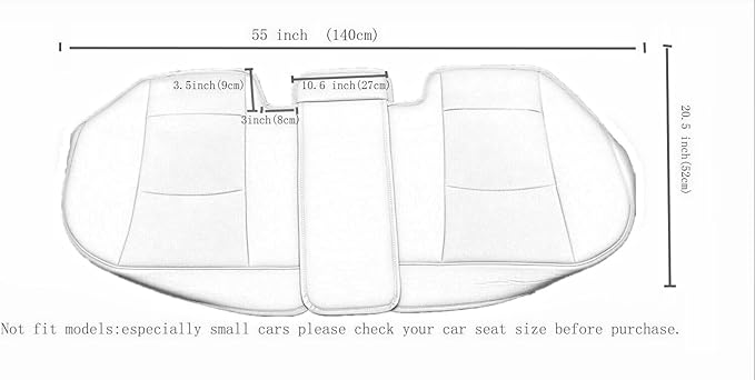 1 Pack Scalable (124-140cm) Back Seat Cover Car Seat Cover Seat Protector Rear Seat Bottom Cover Fits 90% of car - for Seat Bottom Only (Black - Rear seat)