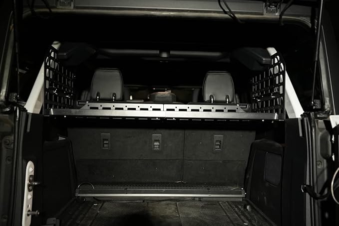 HIGH FLYING for Ford Bronco 4dr 2021 2022 2023 2024 Car Accessories Modular Storage Molle Panel Shelf Luggage Carrier Trunk Organizer Aluminum Alloy (Side Panel+Trunk Shelf)