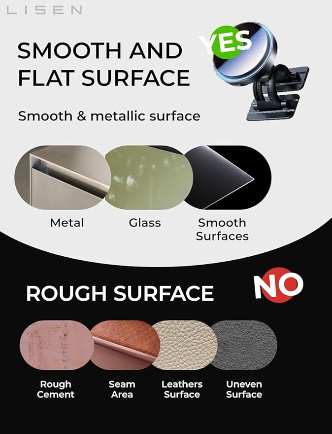 LISEN for 15W MagSafe Car Mount Charger,Magnetic Wireless Car Charger for iPhone 17 Pro Max Accessories,Magnetic Phone Holder for iPhone 17-12,Samsung,Pixel 9,Jeep Ford F150 Accessories,Gifts for Men