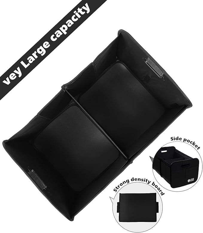 Long Pond Car Trunk Organizer, Storage for SUVs or Sedans, Foldable Cargo Containers with 9 Pockets and Reinforced Handles, with Non-Slip Bottom, Collapsible Storage for SUVs, Sedans, or Any Cars