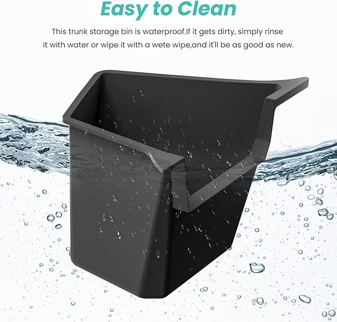 2025 2026 Model Y Juniper Rear Trunk Storage Bins with Lids 2PCS Rear Trunk Storage Box for Refresh Model Y TPE Waterproof Trunk Organizer for Model Y Juniper Interior Accessories