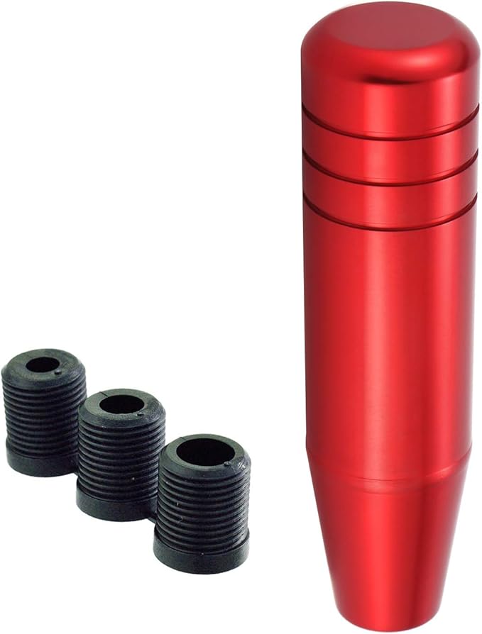 Lunsom 5" Aluminum Gear Lever Shifter Knob Long Alloy Shift Stick Handle Car Automatic Shifting Head Fit Most Manual Transmission Vehicles (Red)