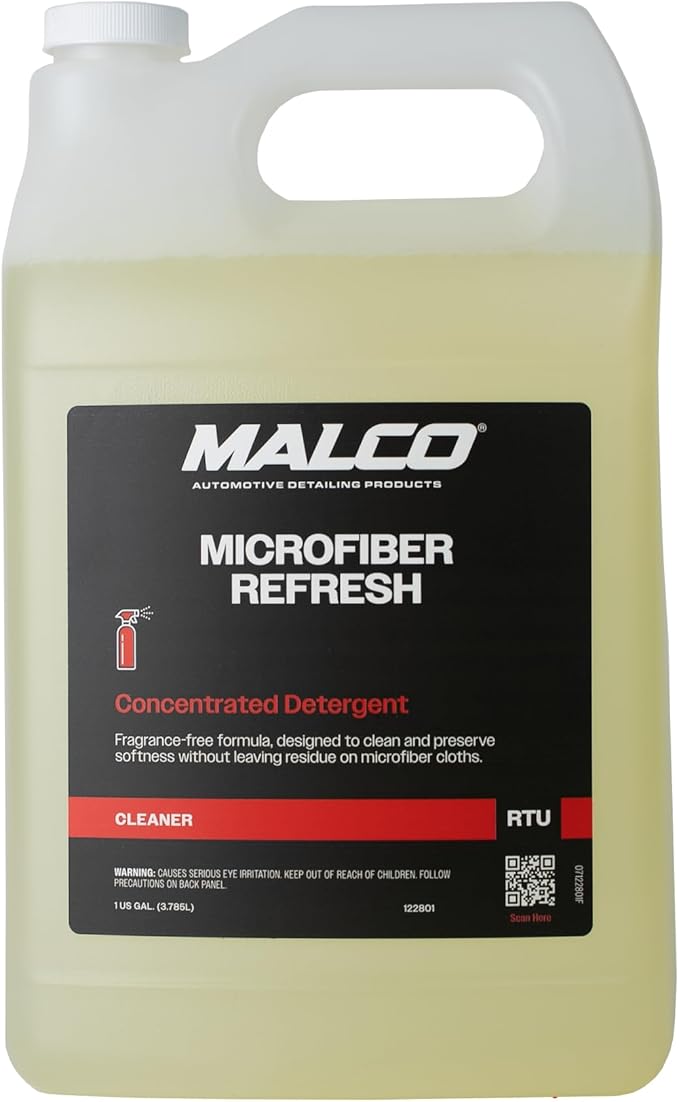 Malco Microfiber Refresh Concentrated Detergent – Heavy-Duty Microfiber Towel Cleaner/Specifically Designed to Clean, Restore and Preserve Towels / 1 Gallon (122801)
