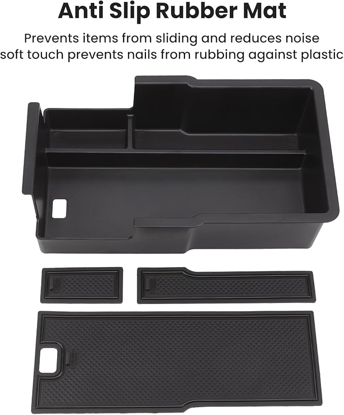 Center Console Organizer Armrest Tray Insert for Chevy Equinox 2025-2026, Accessories for 2026 Equinox Center Console Tray Storage Box, ABS Plastic, Black