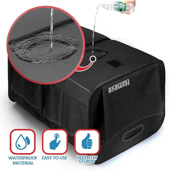 Homeve Trunk Organizer, Car Storage, Reinforced Handles, Collapsible Multi-Compartment Car Organizers, Foldable, Waterproof, 600D Oxford Polyester (Sunflower Leopard Print, 2 Compart)