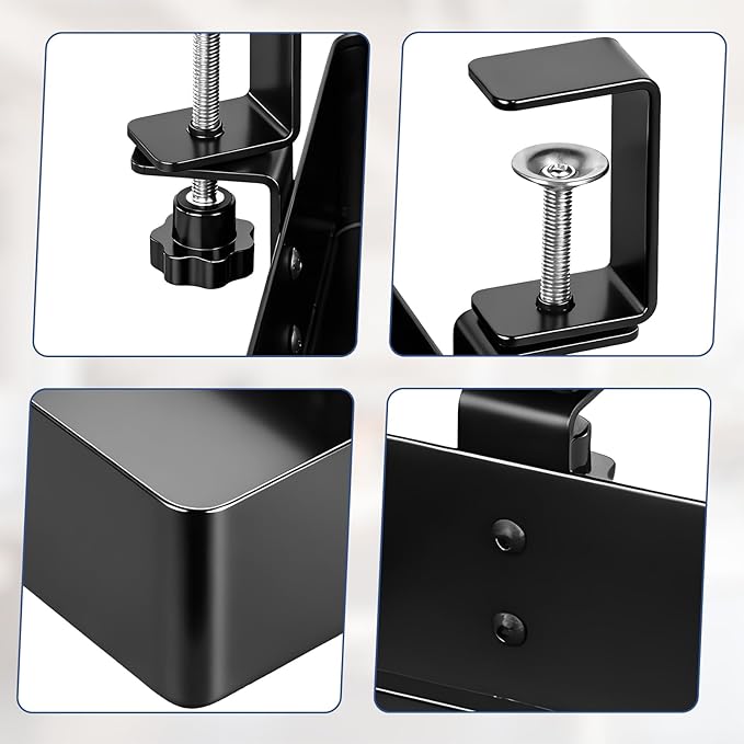 MYITYARD Under Desk Organizer, 360° Rotating Desk Cup Holder Clamp, Clamp on Drawer Under Desk Storage Organizer with Game Console, Phone, Cable Management for Office and Home (Rectangular)