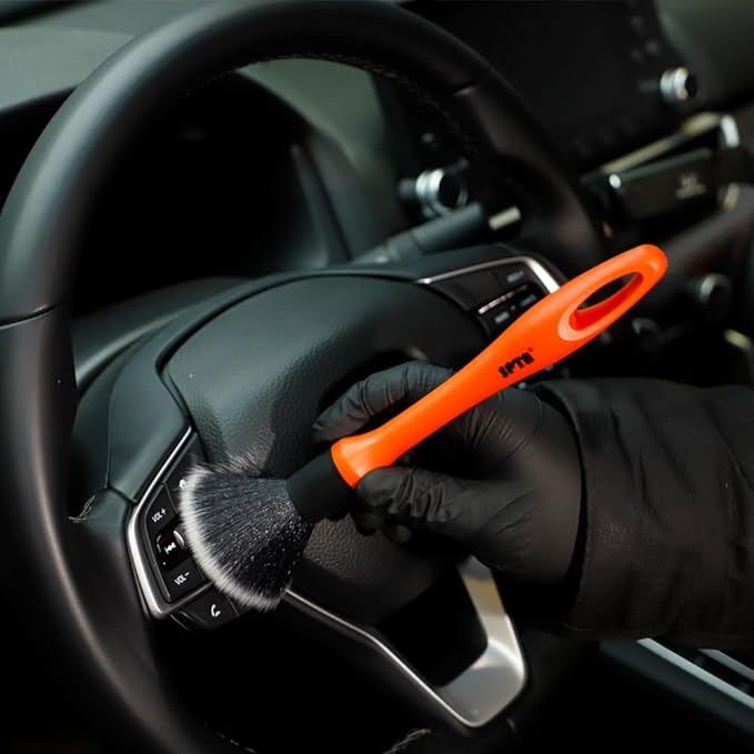 SPTA Car Wash Kit, Clean & Car Wash Kit (9 Items, Including 2-16oz. Car Wash Shampoo, 1Pc Microfiber Mitts,1Pc Red Car Wash Sponge, 2Pcs 16"x16" Microfiber Detail Towels and 3Pcs Car Detail Brush