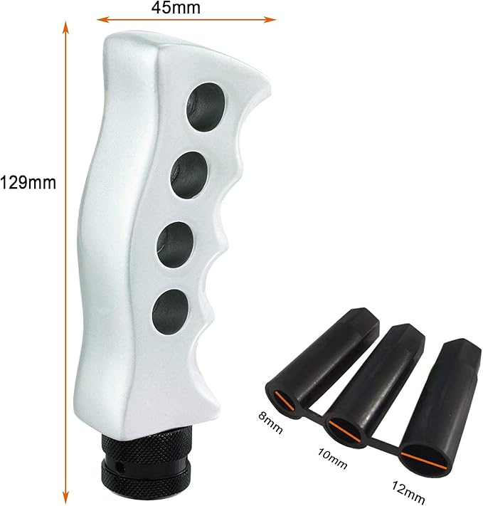 Lunsom Car Grip Shift Knob, Gear Shift Lever Knob Shifter Car Shifting Transmission Shifter Stick Head Fit Most Manual Vehicle (Silver)