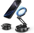 Foldable Magnetic Phone Holder for Car, 360°Rotation Cell Phone Car Mount with Strong Stable Suction, Car Phone Holder for MagSafe Compatible with iPhone 17 Pro Max 16 15 14 13 12 Plus