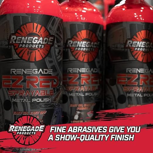 Renegade Products USA - EZ Red Sprayable Metal Polish & Cleaner for Chrome, Aluminum, and Stainless Steel | High-Gloss Shine & Protection | 24oz