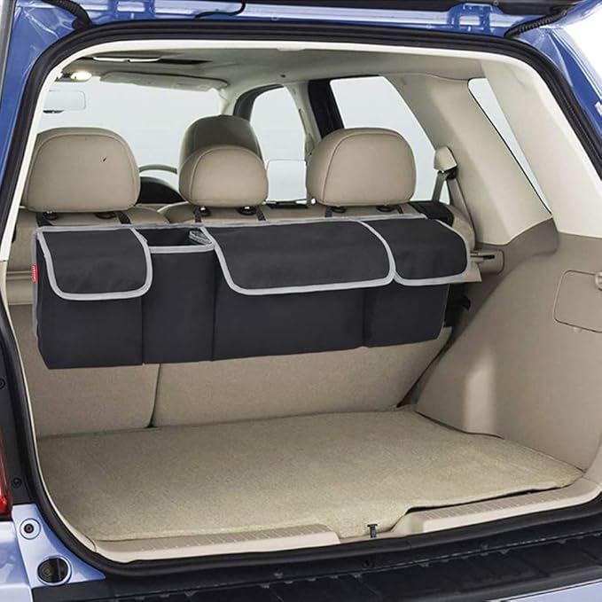 Luckybay Car Trunk Organizer, Hanging Seat Back Storage Organizer with Large Pockets, Space-saving Backseat Car Organizer