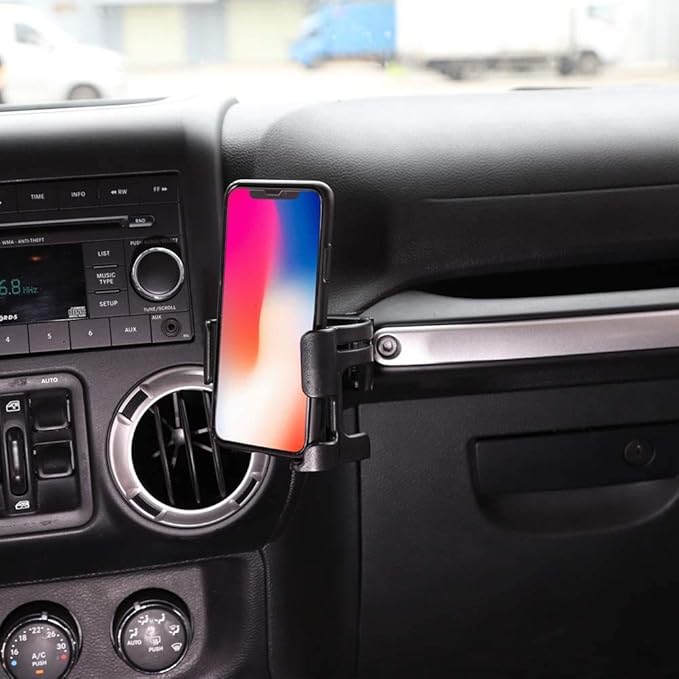 Hooke Road Multi-Function Drink Cup Phone Holder, Bolt-on Stand Bracket Organizer for 2011-2018 Jeep Wrangler JK Rubicon Sahara Sport 2/4 Doors