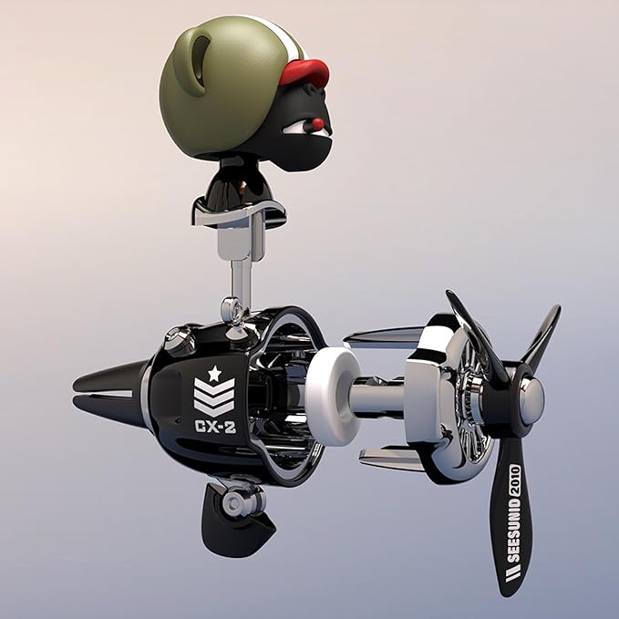 Pilot Car Air Freshener, Cute Orangutan Car Vent Clip Air Freshener Automotive Air Outlet Fan Diffuser, Automotive Interiors Vent Decoration (Shake Head Style - Green)