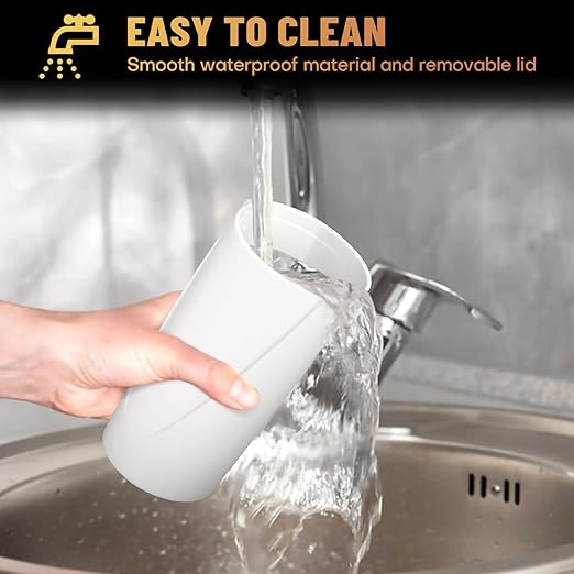 Car Trash Can Bin with Lid - Car Garbage Can Cup Holder - White Mini Leakproof Vehicle Trash Garbage Can Bin with 20pcs Trash Bags-Car Organizers and Storage for Front Back Seat Accessories