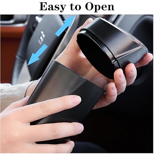 Car Trash Can Bin with Lid - 2 Packs Garbage Can Cup Holder - Black Mini Leakproof Vehicle Trash Bin with 40pcs Trash Bags - Car Organizers and Storage for Front Back Seat Accessories