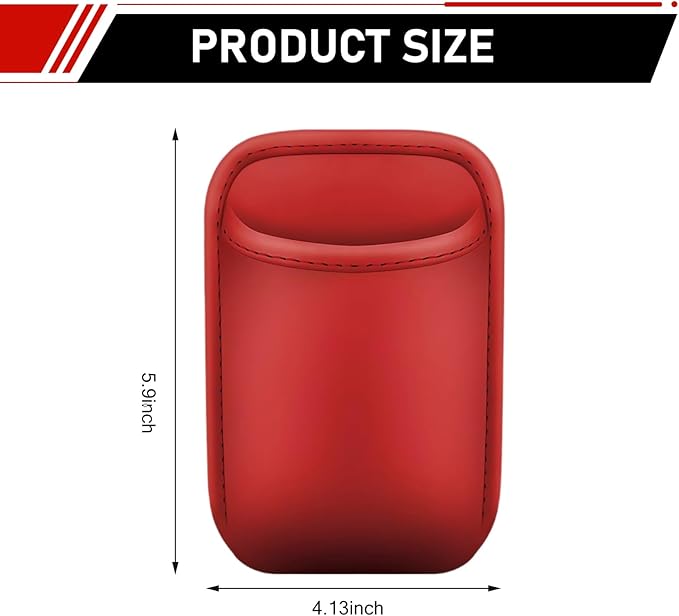 Car Door Cup Holder, Leather Backseat Cup Holder for Car, Multifunctional Clip On Storage Box for Beverage Phones Keys Snacks, Universal Storage Organizer Accessory (Red)