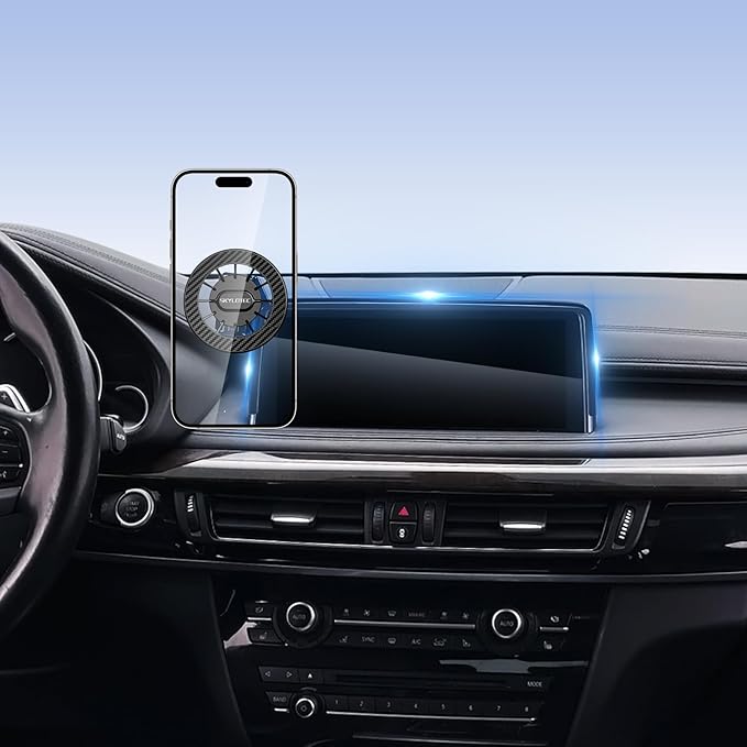 SKYLOTEC Car Phone Mount for BMW X5 2014-2018/X6 2015-2019 Accessories 10.2-Inch Screen Fixed Clip, Automobile Cradles Magnetic Phone Holder Compatible with MagSafe, Strong Magnets Cell Phone Base