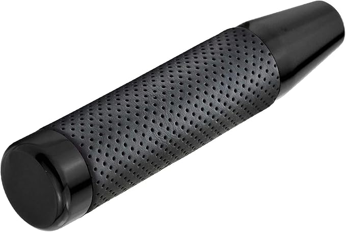 Lunsom 7" Gear Shifter Knob Aluminum Alloy Leather Shift Stick Handle Head Fit Most Auto Manual Transmission Car (Black)