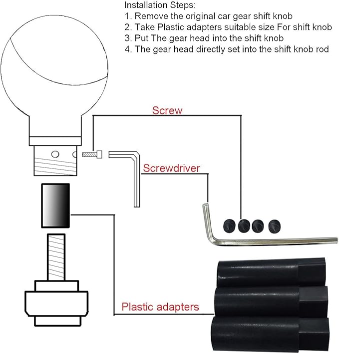 Abfer Shift Knob Automatic Gear Shifter Red Manual Stick Shift Handle Skull Shifter Knobs for Car Vehicles