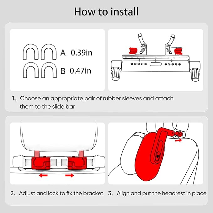 Car Headrest Pillow with Hook, Adjustable Car Seat Neck Support with Memory Foam & Ice Silk, 360° Rotating Travel Sleeping Headrest for Kids & Adults