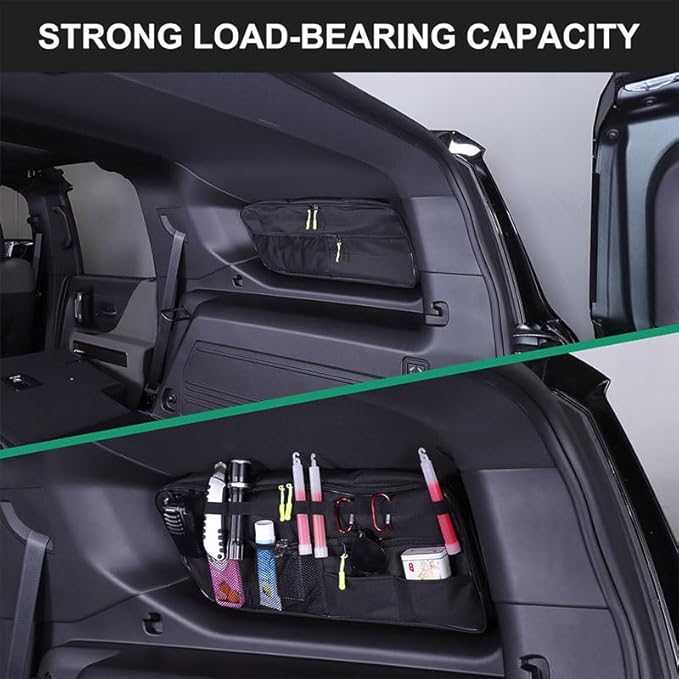 Car Trunk Organizer Storage Cargo for Hummer EV SUV Accessories Large Capacity Stable Foldable Multi-Function Trunk Side Window Luggage Storage Bag Rear Trunk Organizer for 2024 2025 2026 (Right)