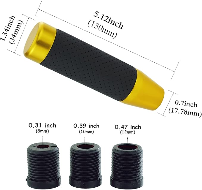 Abfer Weighted Shift Knob Short Stick Gear Shifter Adapter Leather Shift Knobs for Most Automatic Manual Vehicle Trucks,Gold