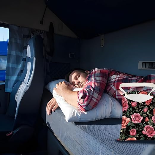 Rose Floral Print Car Trash Bag Hanging Garbage Bag with Snap Buttons Car-Back Seat Trash Storage Portable Dustbin for Car Interior Accessories Travel Camping