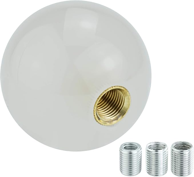 Lunsom Round Shift Knob, Ball Shape Gear Shifter Lever Head Shift Ball Car Stick Handle Fit Most Automatic Manual Transmission Vehicle (M8x1.25, Fluorescent Blue)