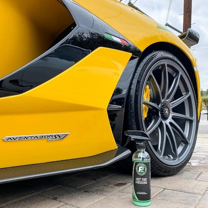 ExoForma Wet Tire Dressing Spray - Extremely High Shine Tire Dressing for That Wet Look - No Sling, Non-Greasy Silicone Formula with UV Protection - Easy to Apply, Minimal Cure Time - 16 fl oz, 2 Pack