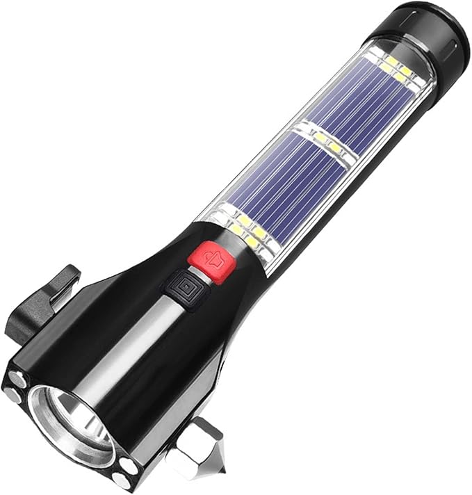 All-in-1 Car Safety Hammer, Multi-Function Emergency Escape Hammer with Window Breaker and Seatbelt Cutter, Mobile Power, LED Flashlight, Alarm Rescue, Strobe SOS Beacon