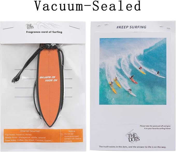 THEDOTS 15 Pack Hanging Air Freshener, Oriental Gourmet Scent, Warm Surfboard Paper Card, Long Lasting Interior Fragrance Decor Gift