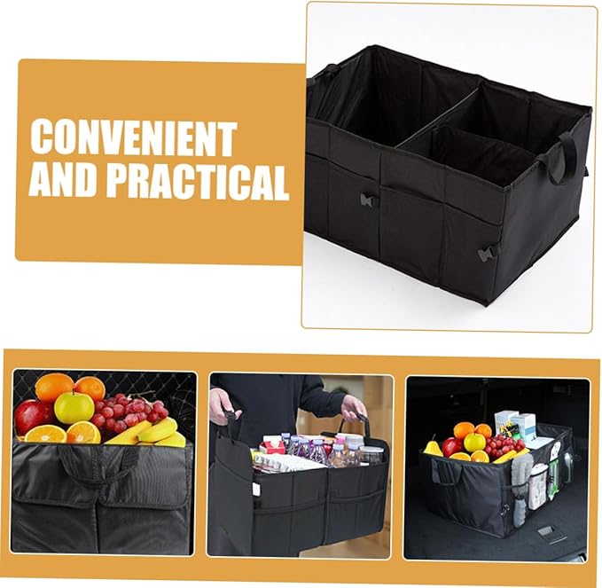 HEALLILY Truck Bed Storage Organizer Car Trunk Storage Box Non-Woven Fabric Car Organizers for Trunk Tidy Car Tools