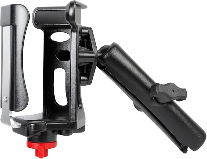 1" Ball Cup Holder with 5.91" Double Socket Arm, Water Bottle Holder 2.36-3.54" Universal Size Drink Holder Cage Fits RAM Mounts & Motorcycle/Bike 1" Ball Handlebar Mount