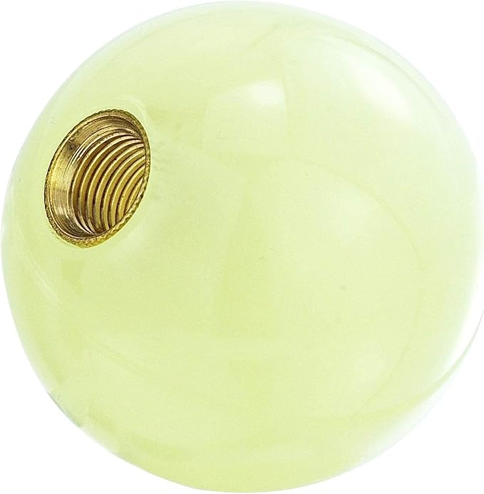Lunsom Round Shift Knob, Ball Shape Gear Shifter Lever Head Shift Ball Car Stick Handle Fit Most Automatic Manual Transmission Vehicle (M8x1.25, Fluorescence)