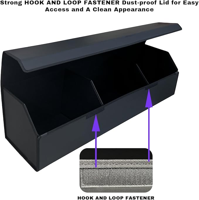 Car Trunk Organizer for Honda CRV - Luxury Deerskin Suede | Collapsible & Anti-Slip Storage Bin with Multiple Compartments | Perfect for Road Trips, Camping, Family Travel