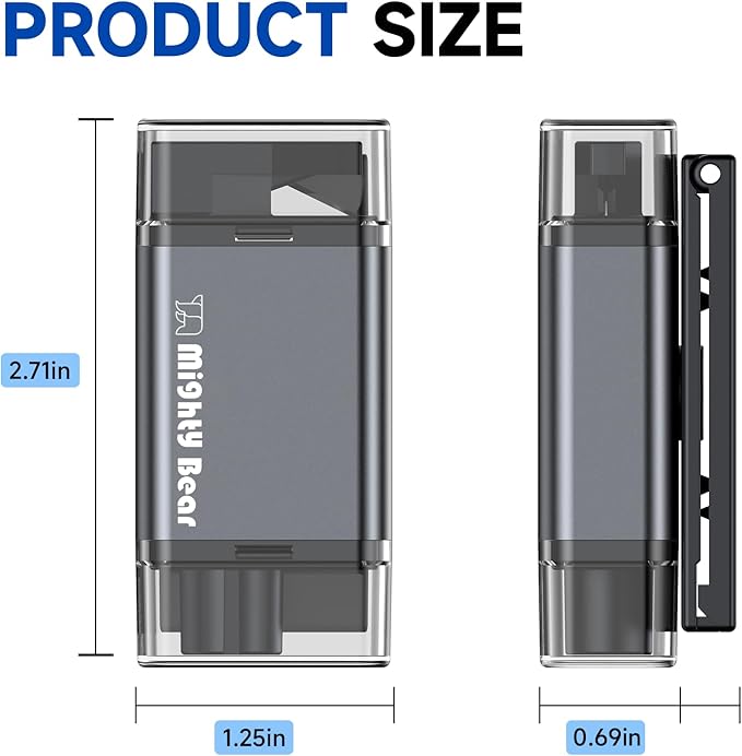 MightY Bear Window Breaker Seatbelt Cutter, 2-in-1 Car Emergency Tool, Underwater Glass Breaker for Traffic Accidents and Family Rescue - 2 Pack Gray