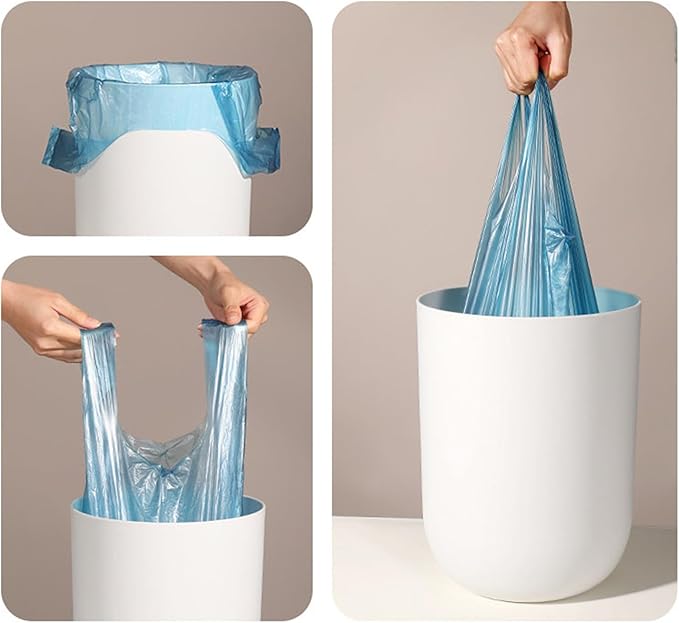 100pcs Small Trash Bags 17.82x24.8 inch for Bathroom, Office, Kitchen,Bedroom Waste Bin 1.1 Mil Thick Garbage Bags Separated Unscented Strong Rubbish Bags (Blue, 100 Counts)