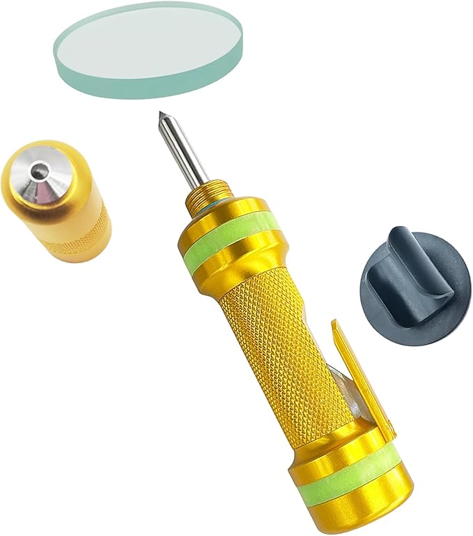 2-in-1 Window Breaker Seatbelt Cutter, Car Window Breaker Tool, Metal Glass Breaker - Extended Tungsten Steel Hammer Tip, Can Shatter Tempered & Laminated Glass (Gold,1 PCS)