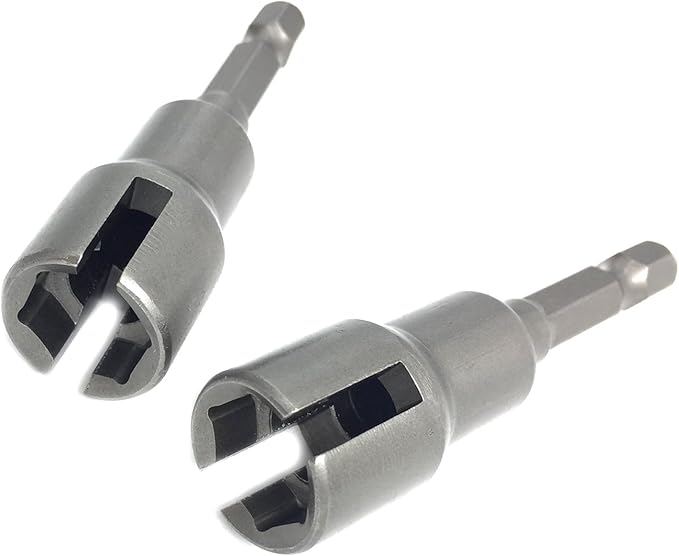 (2pc) Power Wing Nut Driver Set,Slot Wing nuts Drill Bit Socket Wrenches Tools Set,1/4" Hex Shank Drills Bits for Panel Nuts screws bolt