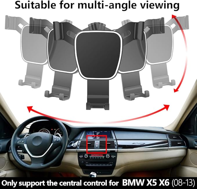 Car Phone Holder for BMW X5 2007-2013 ，BMW X6 2008-2014 E70 E71 3.0si 4.8i xDrive 30i 35d 48i 50i Auto Accessories Navigation Bracket Interior Decoration Mobile Cell Phone Mount case