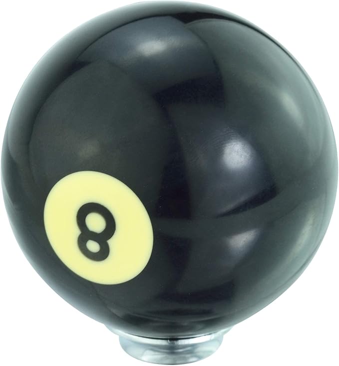 Lunsom Round Shift Knob, 8 Billiard Gear Shifter Lever Head Shift Ball Car Stick Handle Fit Most Automatic Manual Transmission Vehicle (M8x1.25, 8 Black)