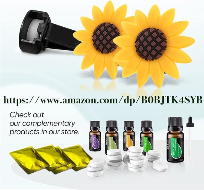 6 Pieces Sunflower Air Vent Clip Car Air Freshener Sunflower Car Accessories Cute Car Air Freshener Sunflowers Gift Decorations Girasoles Car Clip Interior Air Vent Decorations