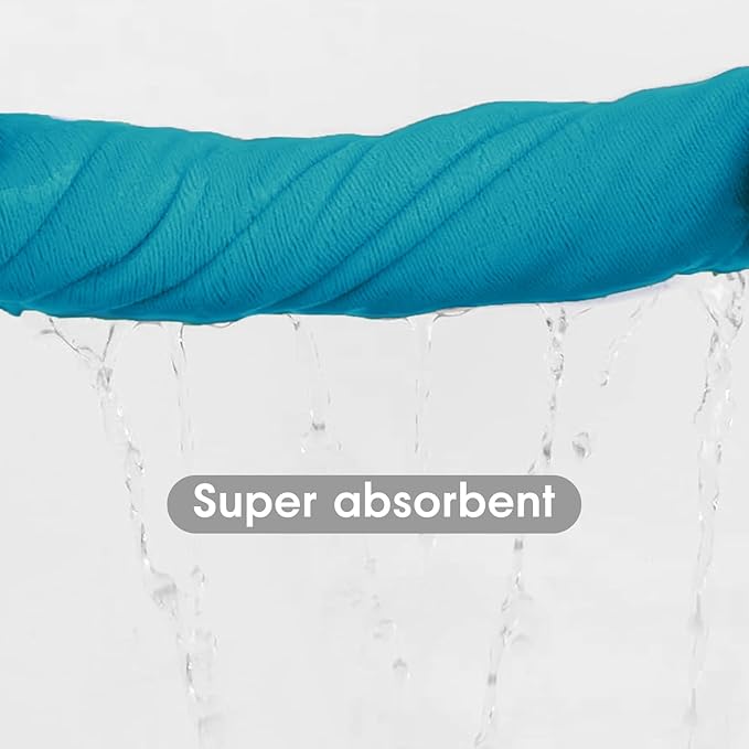 JML Bath Towels, Large Microfiber Towel Set 2 Pack (30" x 60") - Soft, Absorbent, Quick Drying, Use for Hair Wrap, Fitness, Sport, Yoga, Teal