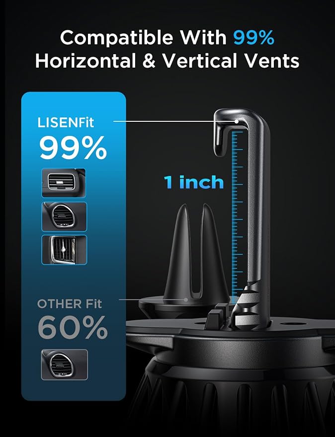 LISEN 2 Pack Magnetic Phone Holder for Your Car Mount 6 Military Magnets Car Phone Holder Mount Vent Cell Phone Holdeer Mount Vent Cell Phone Holder (Red)