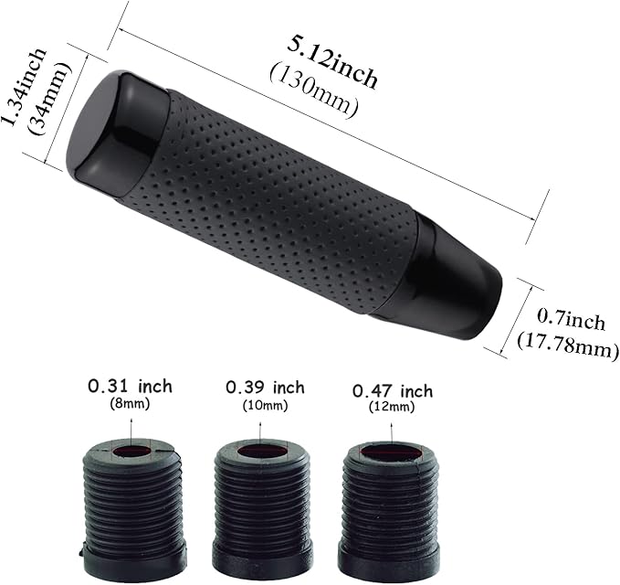 Abfer 5' Aluminum Alloy Car Shifter Knob, Heavy Weighted Gear Lever Stick Shift Handle Fit Most Automatic Manual Vehicle (Black)